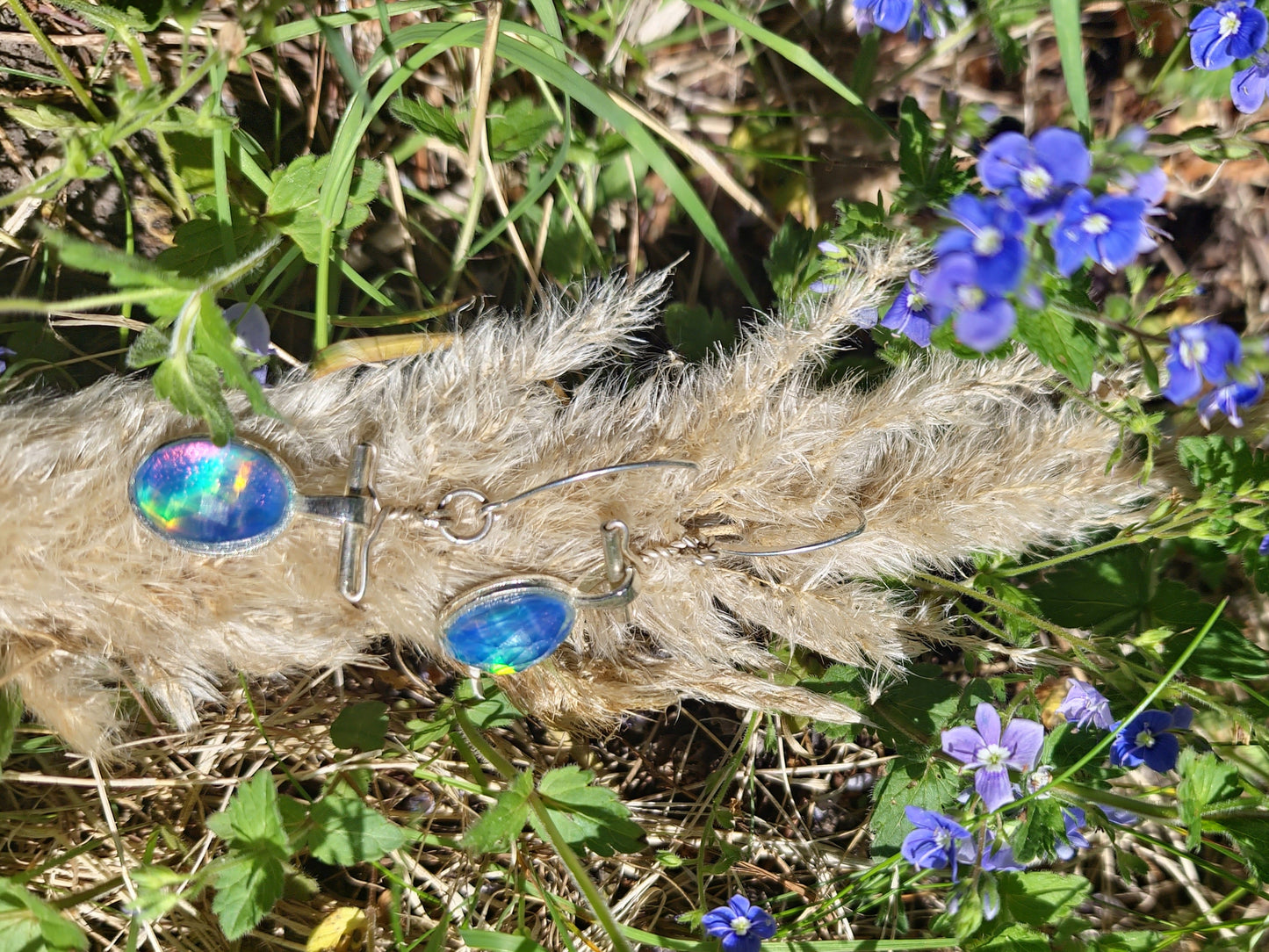 Ohrring "Nordlicht" - Silber und eine traumhafte Doublette